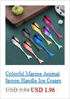 Цветная ложка с ручкой для мороженого, посуда для питья, кухонный гаджет, новинка, цветная ложка с изображением морского животного, Кита, горячая Распродажа A30612