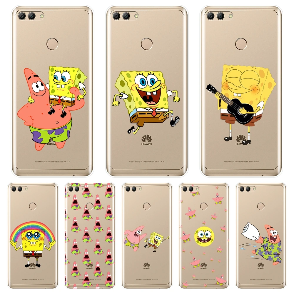 

Back Cover For Huawei Y5 Y6 Y7 Prime 2018 Y9 2019 Soft Silicone Spongebob Patrick Phone Case For Huawei Y3 Y5 Y6 Y7 2017 II Pro