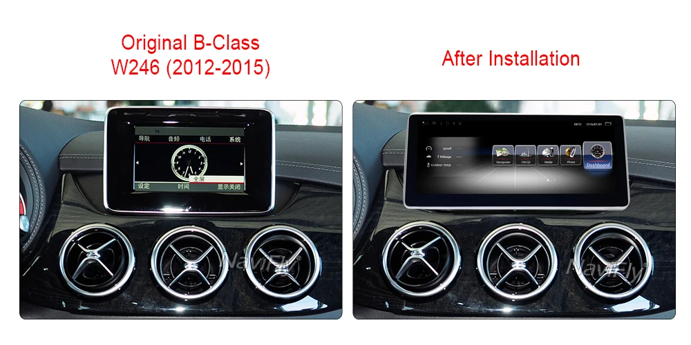 Clearance NaviFly 3+32 Android 7.1 car multimedia player for Mercedes Benz B Class W246 2012-2015 GPS navigation Video Audio Player 4G LTE 4