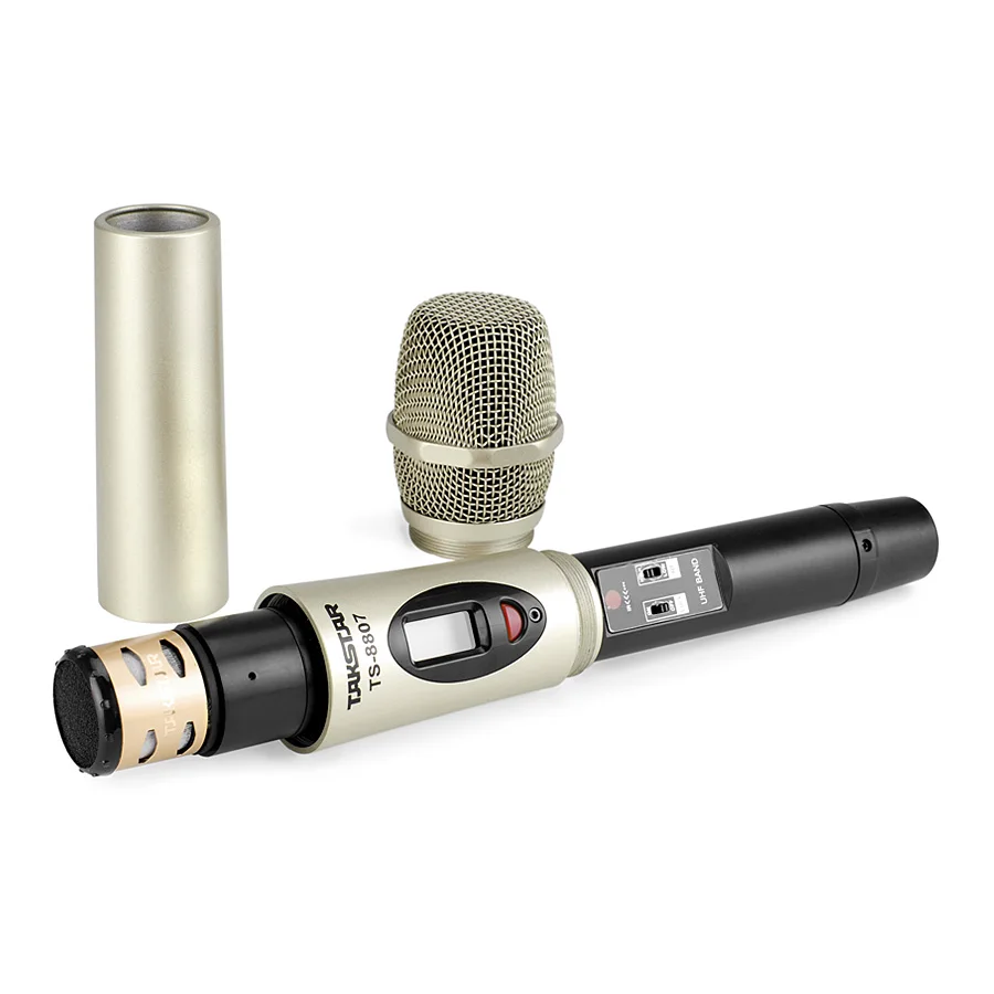 Takstar TS-8807 UHF 무선 마이크 시스템 FM 2 수신기 및 송신기 KTV 및 회의 및 무대 공연 부티크 뜨거운
