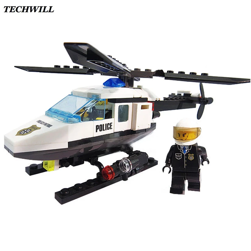 102 PIECE POLICE HELICOPTER ~ BUILDING BLOCKS SET ~ NEW! US SELLER!!