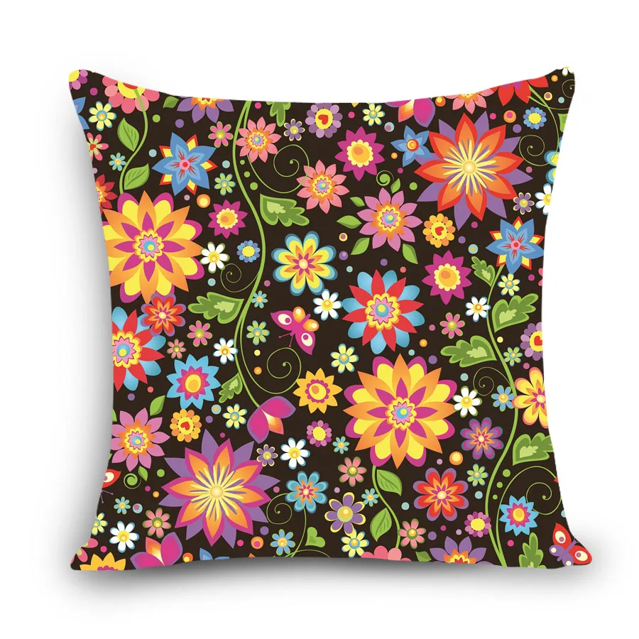 Euro style floral home deco pillow flower Print Home Decorative Throw