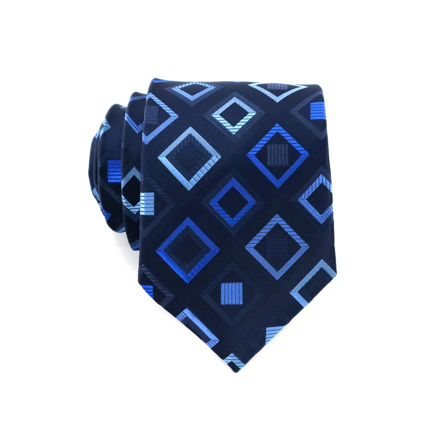 Модный мужской галстук 8 см, синие шелковые галстуки с цветочным узором в горошек, жаккардовые классические галстуки для мужчин, деловые, свадебные, вечерние, для жениха - Цвет: KT-236