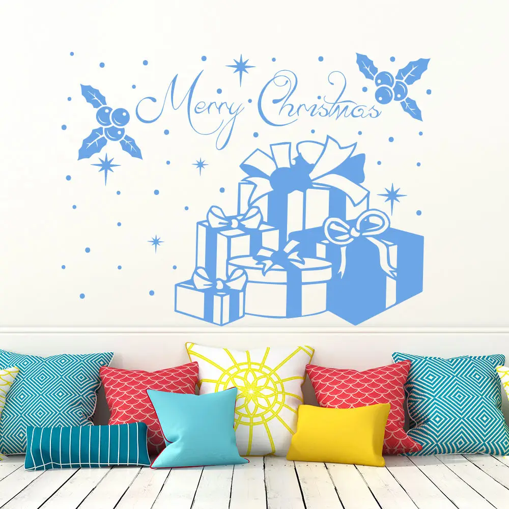 

New Design Merry Christmas Gifts Wall Decals Snow Sticker Home Window Door Decoration Wall Stickers Children Bedroom Decor LA630