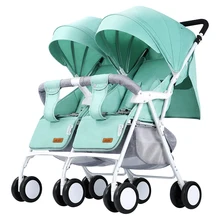 Легкая коляска для малышей-близнецов, детская коляска для двух малышей, может сидеть, может лежать детская коляска