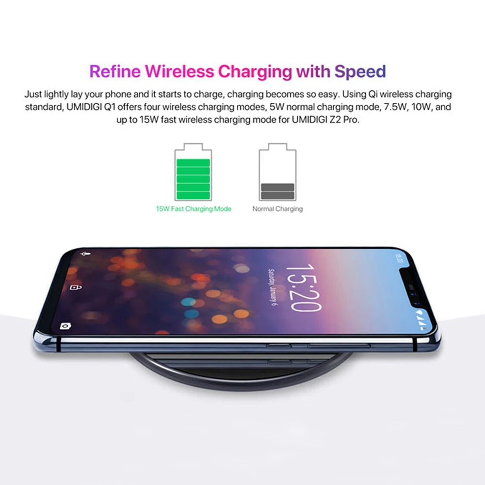 Umidigi Q1 Беспроводной быстро Зарядное устройство для Z2 Pro samsung Galaxy S9 S8 S7 iPhone 8X8 плюс