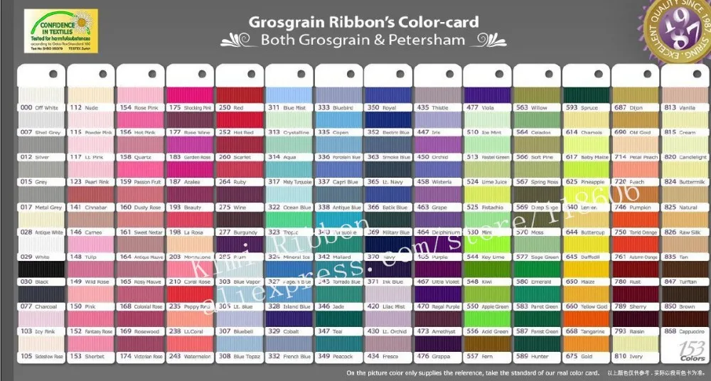 Grosgrain color card-