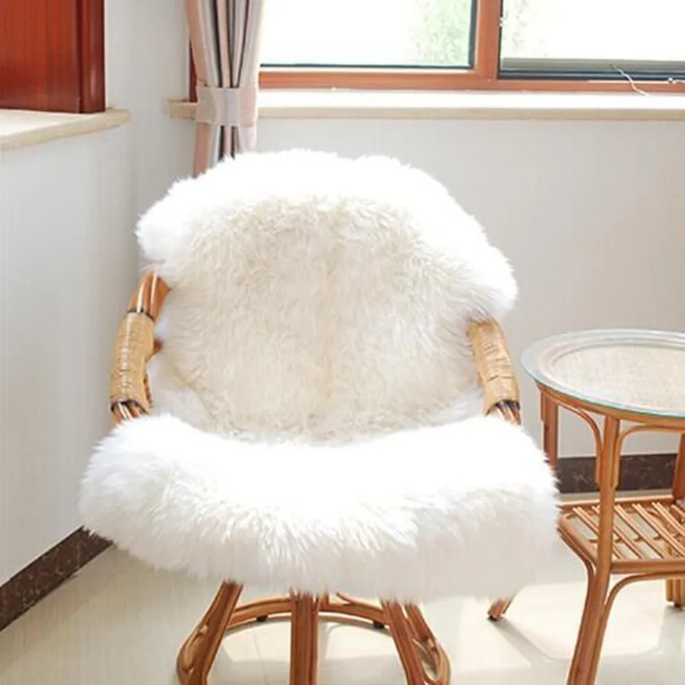 Carpet Soft Sheepskin Rug Chair Cover Artificial Wool Warm Carpet Soft Sheepskin Rug Chair Cover