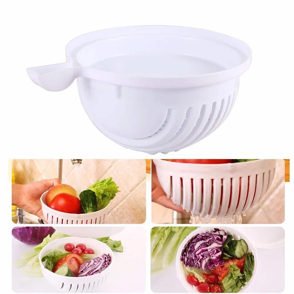 30s Practical Salad Maker Cutter Bowl Kitchen Gadget Vegetable Chopper