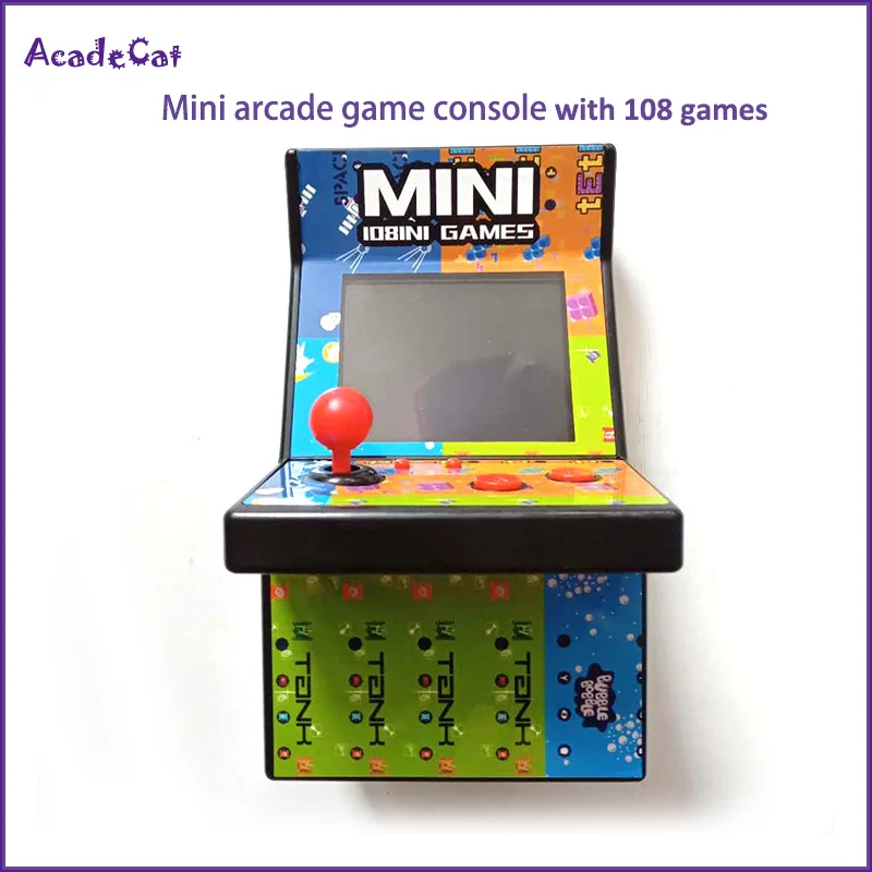 

Free shipping Mini Portable Arcade Joystick Machine Classical Retro Style 108 Video Game Built-in Arcade Game Console Handheld