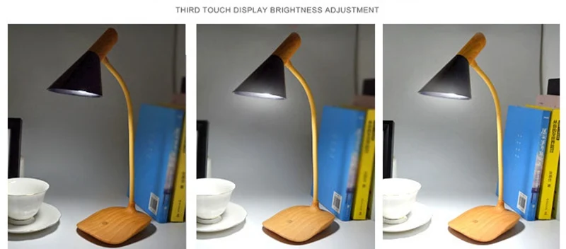 Nordic USB Charging Table Light Wood LED Table Lamp Creative Simple Adjustable Multi-angle Touch Switch Dimmer Reading Led Light (9)