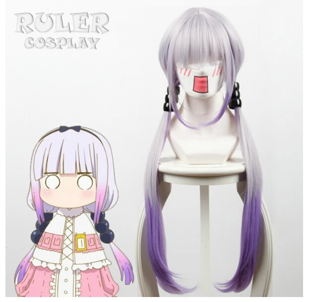 

Miss Kobayashi's Dragon Maid Kanna Cosplay Wig light purple Double ponytail Wig 85cm Carnival wigs