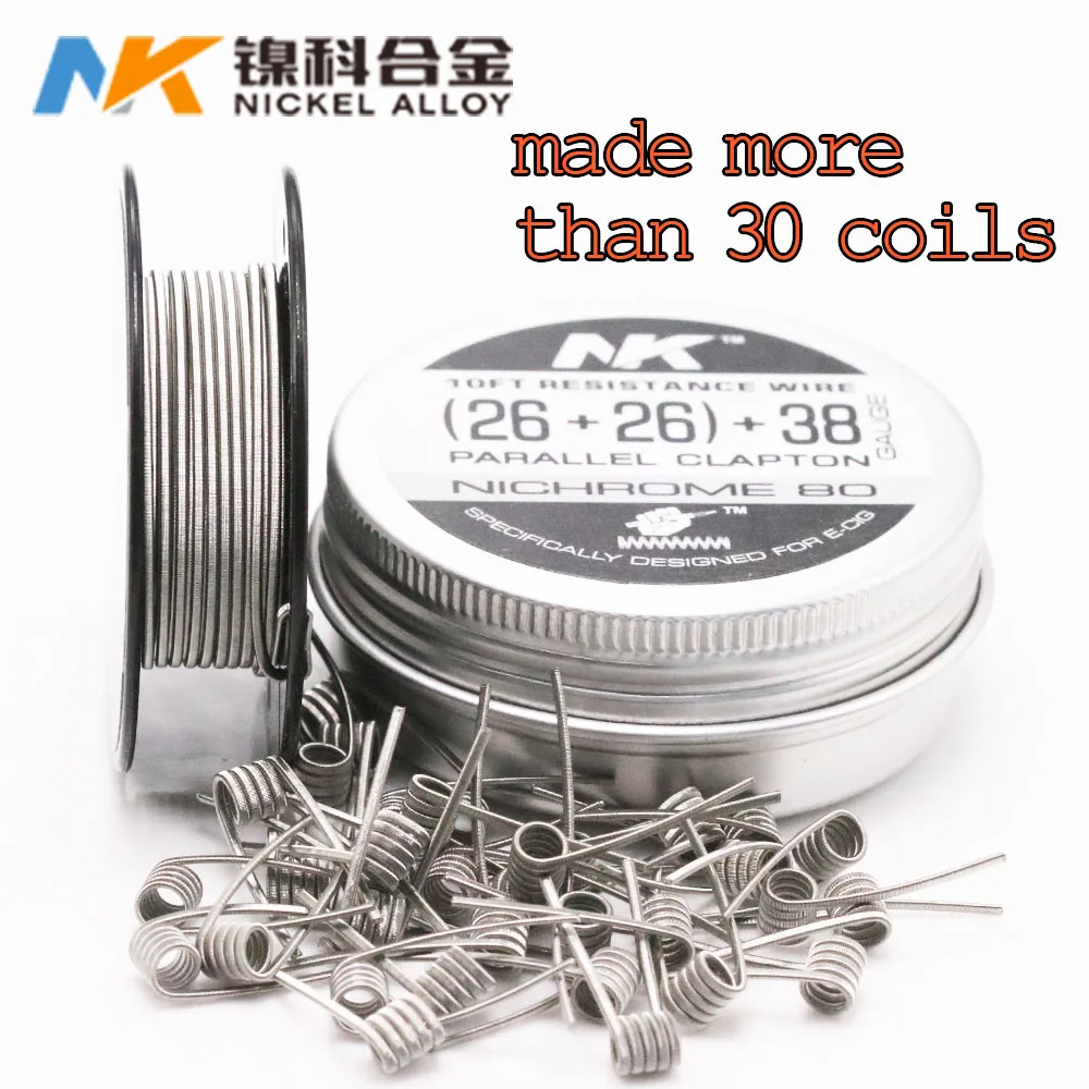 

NK 10Ft high grade Ni80 Nichrome 80 fused clapton coil wire resistance wire heating wire for RDA RTA RDTA MTL vape wire