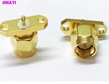 

50pcs SMA Plug Male 2 Hole Panel Mount with Solder Post RF Electrical Wire Terminal Connector