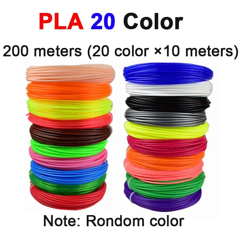 Pla пластик для 3d ручек 50 м/100 м/200 м ABS Материал печать 1,75 pla нити многоцветная проволока для 3D ручек принтер Прямая поставка - Цвет: PLA-20C-10m