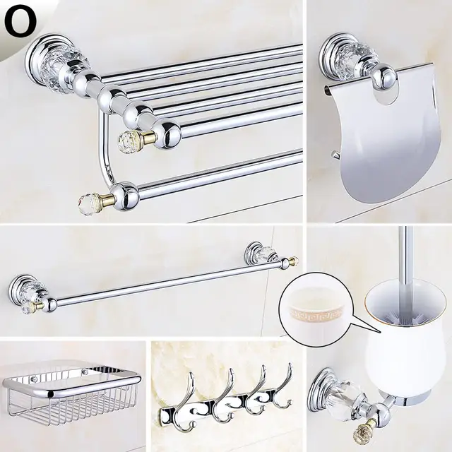 Crystal Chrome Badkamer Accessoires Set Messing Badkamer Hardware Set