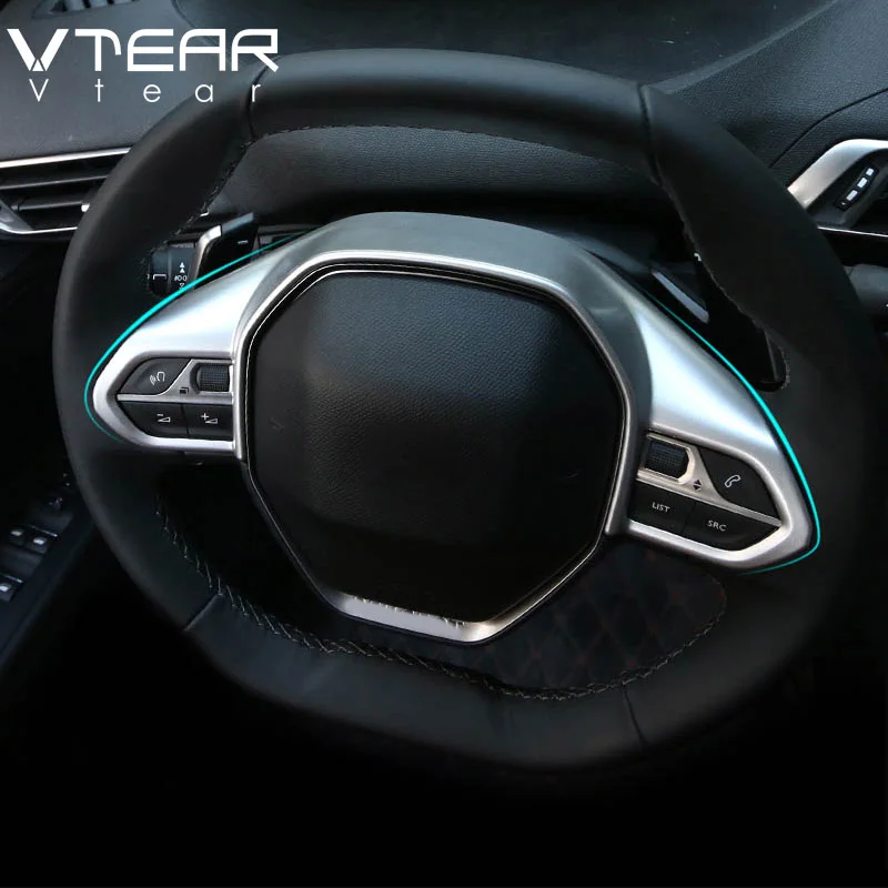 Vtear для peugeot пежо 3008 GT 2017 2018 аксессуары рулевого колеса декоративная рамка