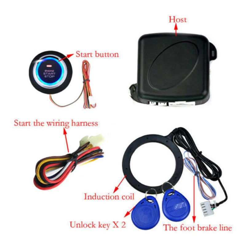 Автоматическая Автосигнализация стартовый стоп двигатель Starline Кнопка RFID замок зажигания без ключа система входа стартер противоугонная система
