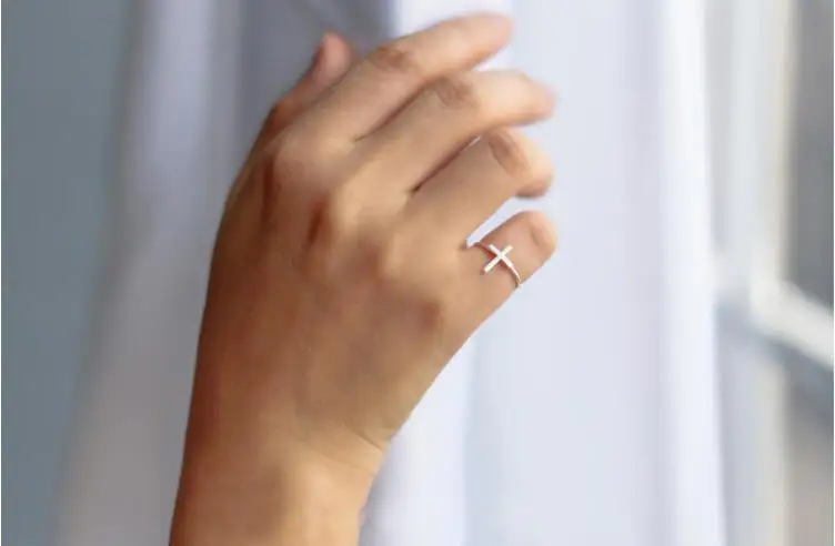 Богемные ювелирные изделия, модные 925 пробы серебряные кольца с крестом для женщин, Индивидуальные Женские винтажные обручальные кольца на палец