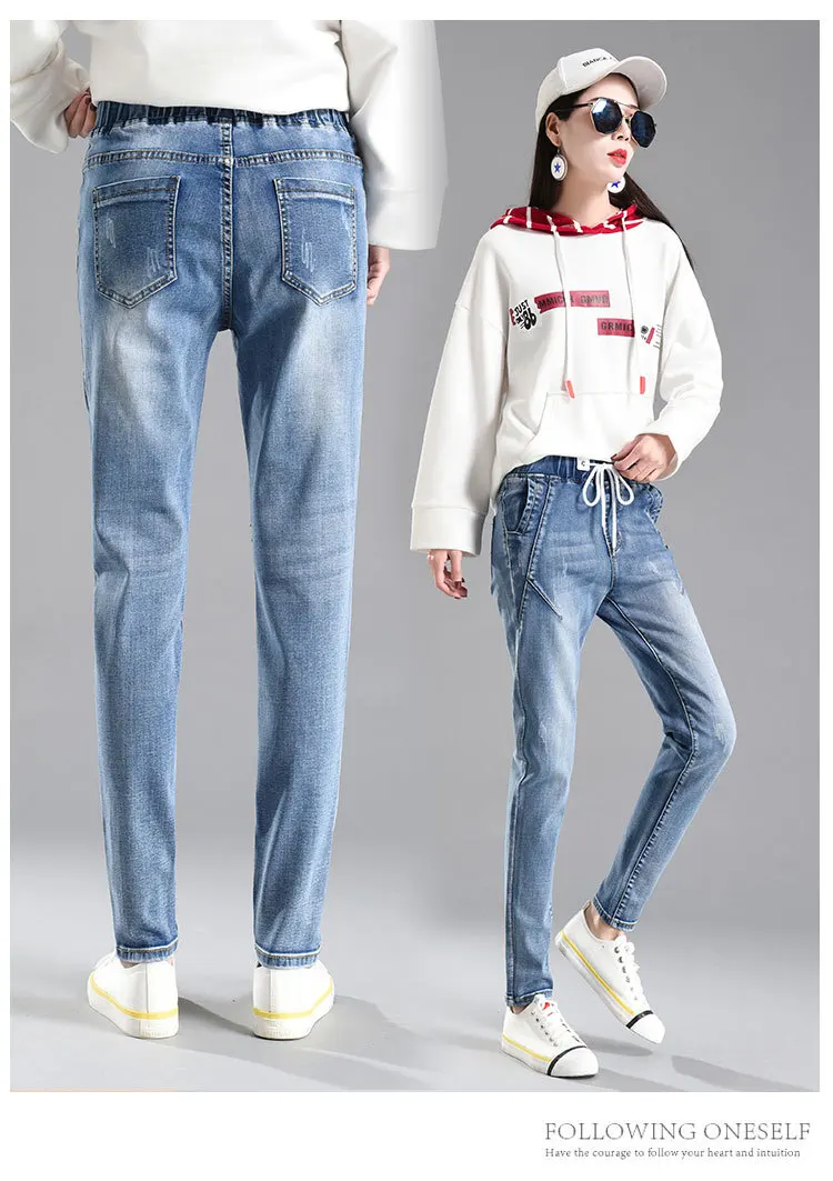 Эластичные женские джинсы boyfriend для женщин, новинка, модные джинсы размера плюс с высокой талией, Стрейчевые джинсовые штаны befree wanita femme