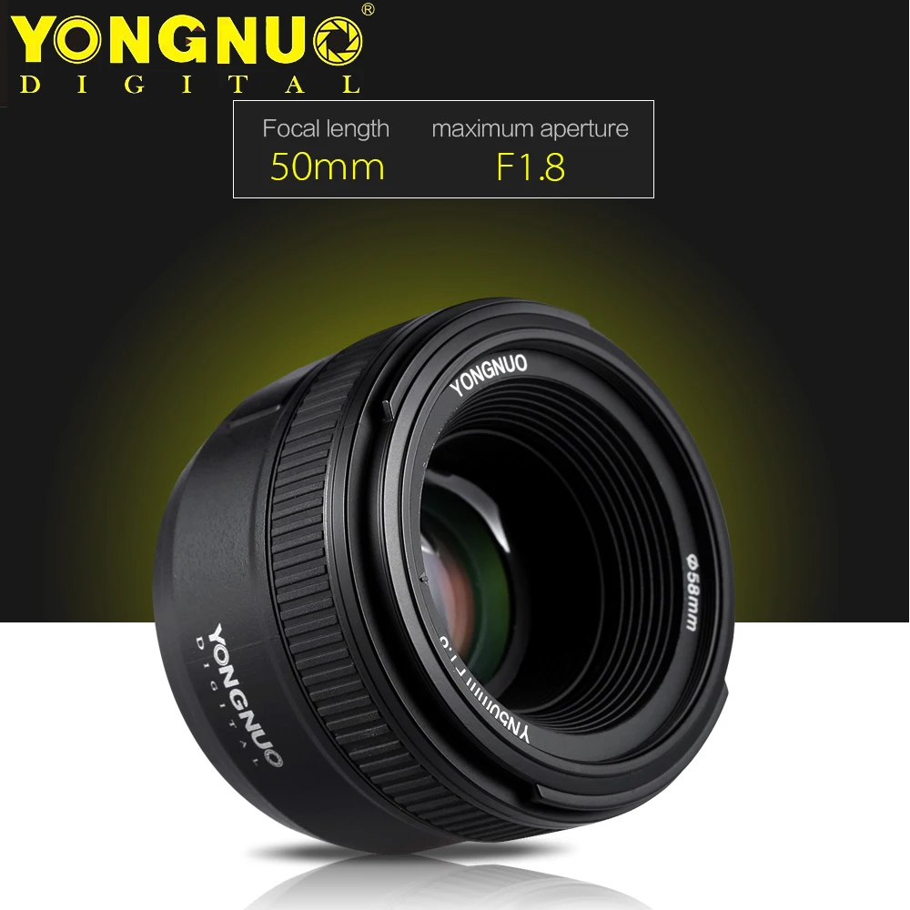 YONGNUO YN 50 мм YN50mm F1.8 Большая диафрагма Авто Фокус объектив для Nikon D800 D300 D700 D3200 D3300 D5100 D5200 D5300 DSLR камеры