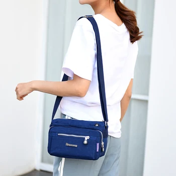 

Women Fashion Solid Color Zipper Waterproof Nylon Shoulder Bag Crossbody Bag Bolsa feminina Dropship New 2019 Hot Selling