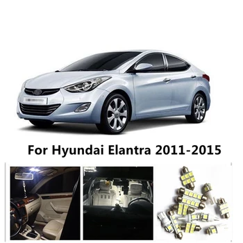 

LOAUT 9pcs White Car LED Light Bulbs Interior Package Kit For HYUNDAI ELANTRA 2011-2015 Dome Lights License plate light Map