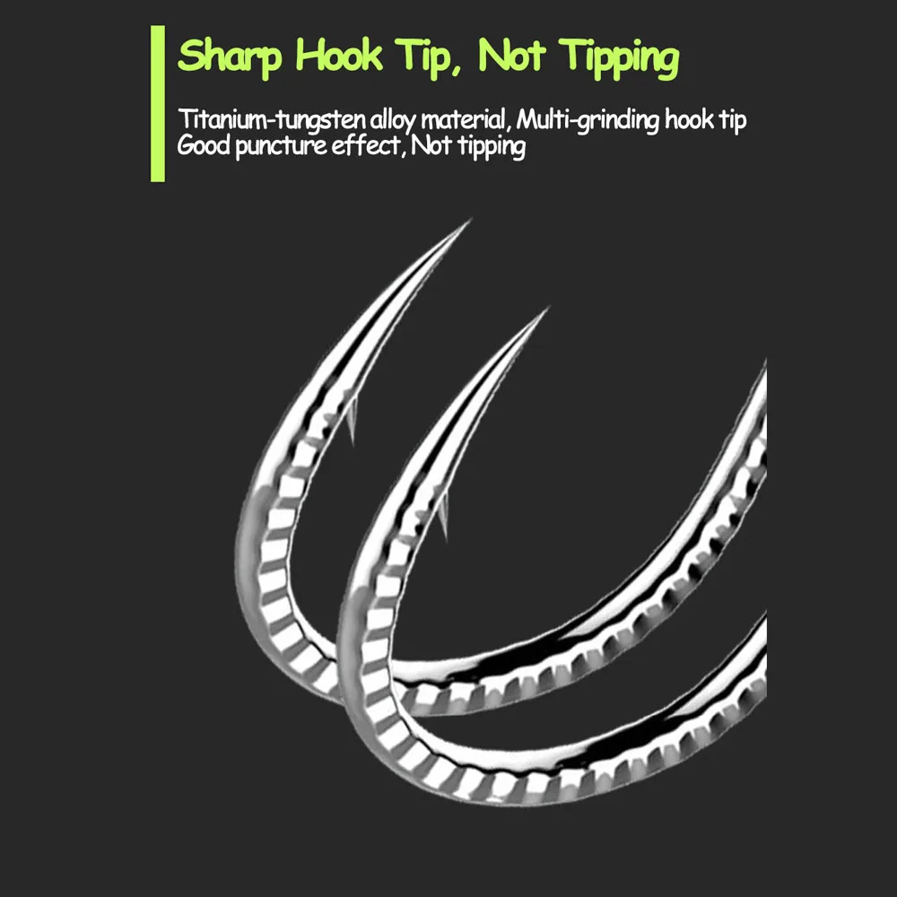 Wifreo 30PCS Silver Color Strong Carp Fishing Hook Barbed Dragon Scale Fish Hook Size 1~ Size 13 Herring Grass Carp Hooks