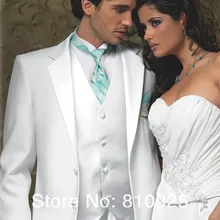 Свадебный смокинг мужская одежда жениха изготовленный на заказ белый костюм 3 шт