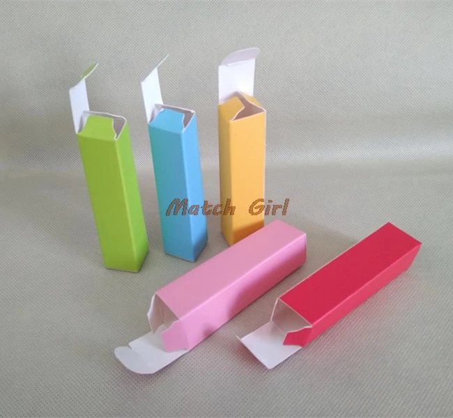 100pcs/lot 2*2*7.1cm,2*2*8.5cm Color Paper Box Lipstick