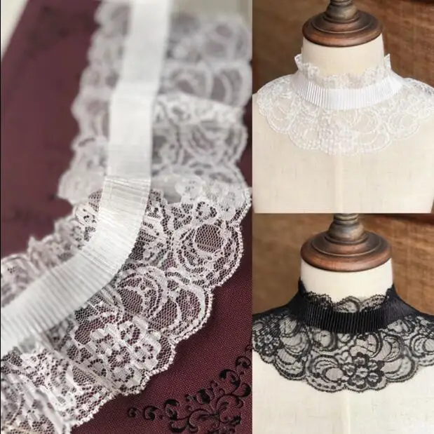 10 ярдов DIY плиссированная эластичная кружевная отделка Лента кукольная юбка