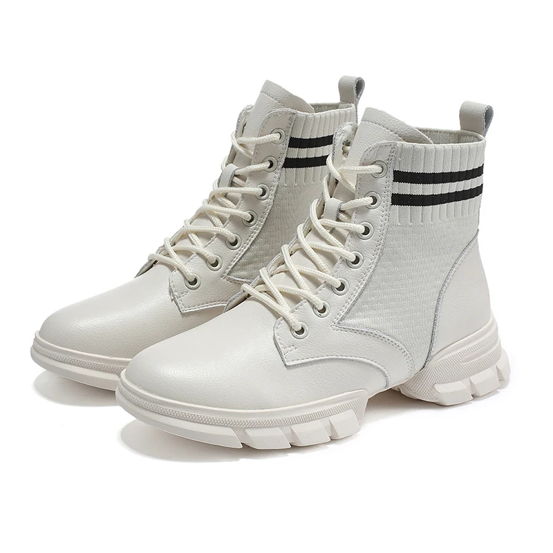 

2019 Walking shoes Women Heightening Not Tired Feet Boots Slip Resistant Plush Round Toe Genuine Leather Booties Sport Shoes