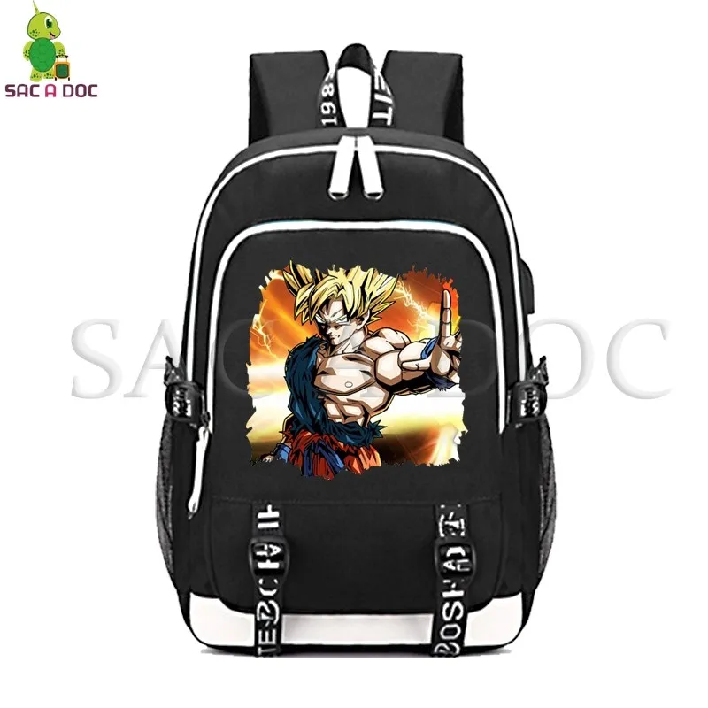 

Dragon Ball Z Multifunction Backpack Super Saiyan Goku Vegeta USB Charging Travel Rucksack for Teens Women Men Laptop Backpack
