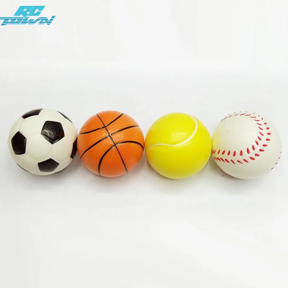 

RCtown 12 Pcs 6.3cm Mini Stress Balls Soft PU Football Basketball Tennis Baseball Toy for Sport Training Practice zk30