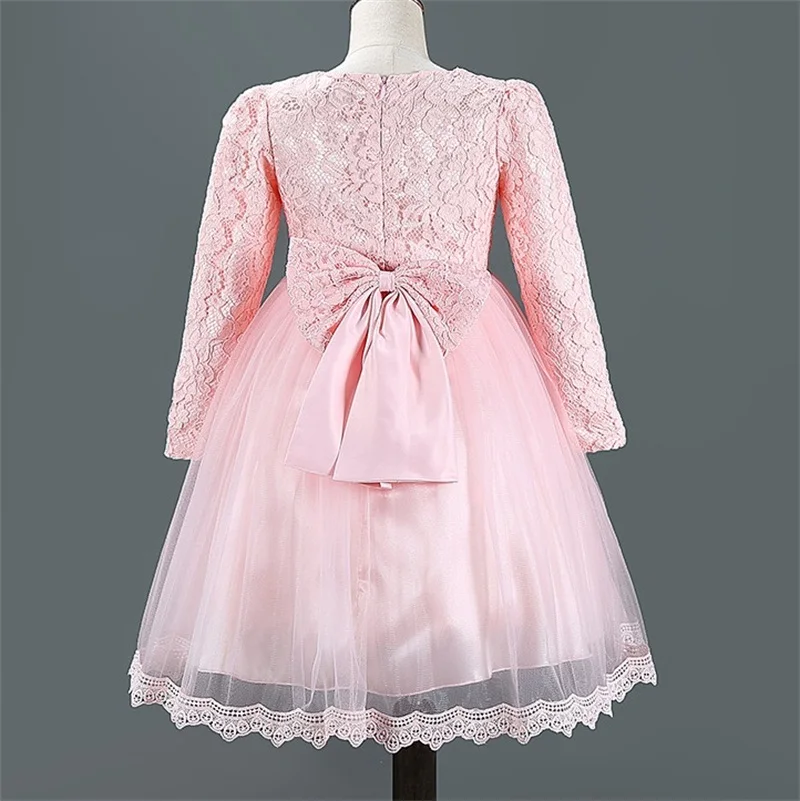 Зимнее кружевное платье для девочек маленькая принцесса детские белые платья для девочек детские наряды на вечеринку размер 8