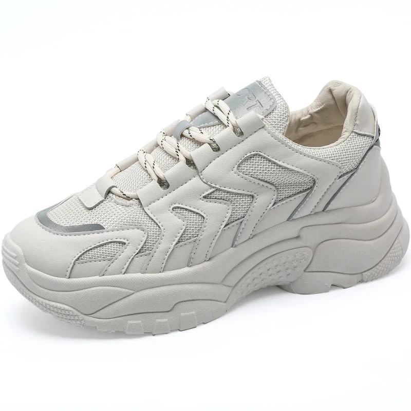 Encaje invierno Fondo Mujeres Microfibra Nuevos Casuales blanco Vuelo El Ronda Deportes Tejida Otoño negro Superior 40 Pie Beige Las Dedo 35 Zapato Los 2019 Del Grueso De qtXa6