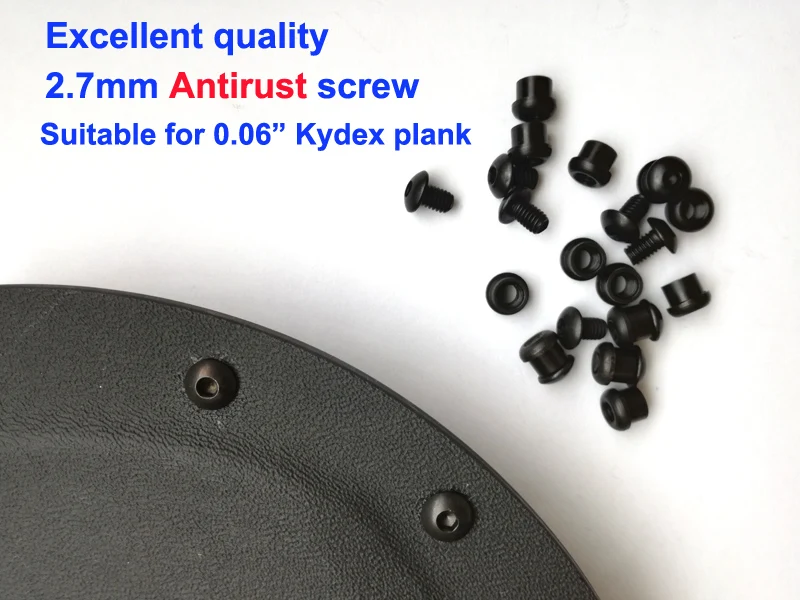 

10pcs/lot ,2.7mm Chicago Antirust screws used for 1.5mm(0.06") Kydex Thermoplastic plank of knife scabbard Holster 6mm hole