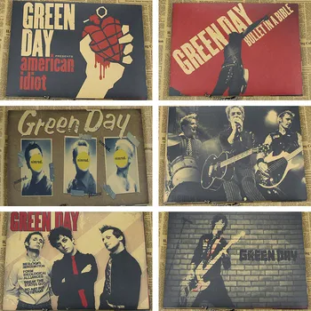 

Green Day Vintage Posters Kraft Retro Punk Rock Old Poster European Music Band Star MU27