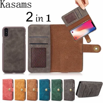 

For Samsung Galaxy A70 A50 A40 A30 A20 A20e Case PU Leather Magnetic Detachable Multifunction Separate 2 in 1 Flip Cover