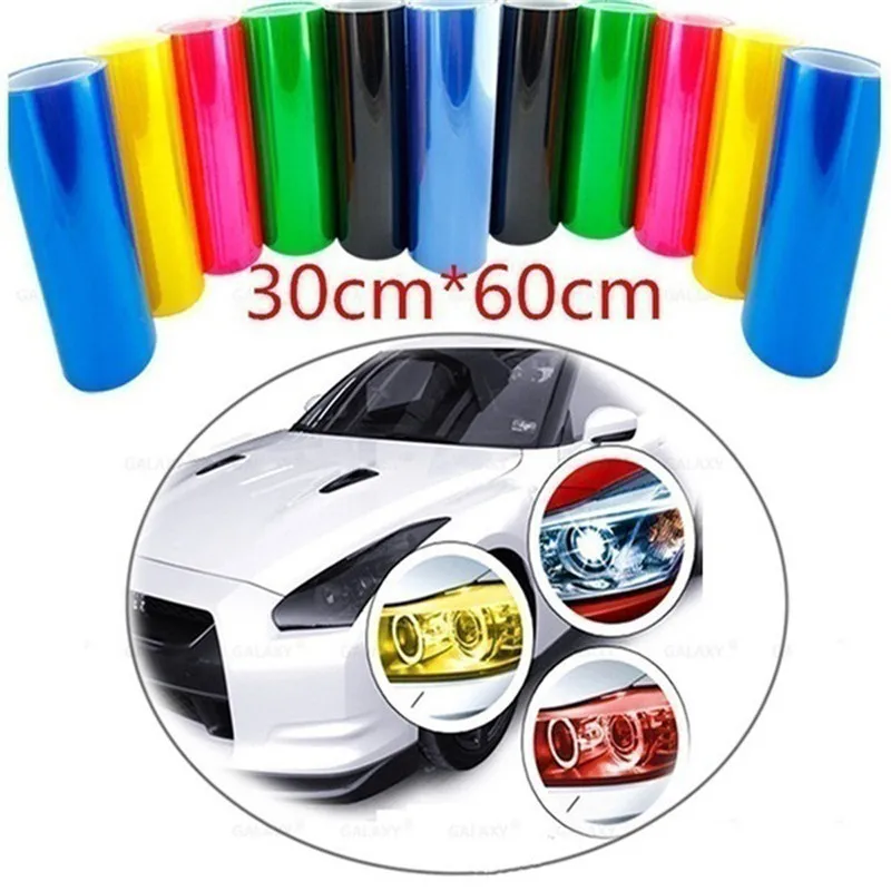Red Auto Car Accessories Car Headlight Stickers Colorful Protector Sticker Vinyl Film Sheet Sticker Fog Light Sticker
