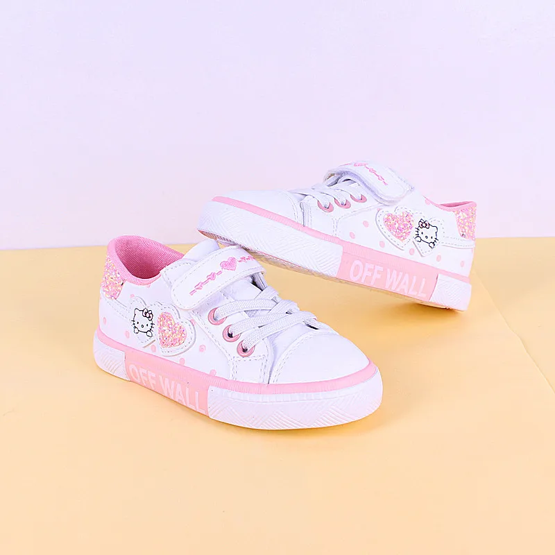 

Baby Girls Hello Kitty Board Shoes Kids Fashion Sequin Casual Shoes Spring Autumn Children Princess Shoes European Size 25-30