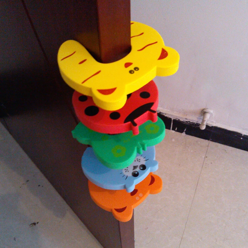 

Hot Sale 10pcs/lot Children Care Finger Protector Baby Safety Door Stopper Holder Cartoon Jammers Stop Gate Edge Corner Guards