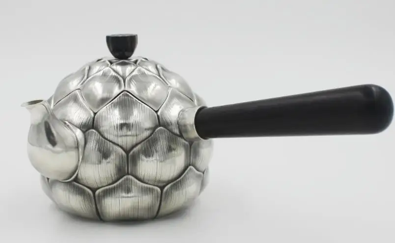 

S999 999 silver petals teapot Chinese style vintage petals