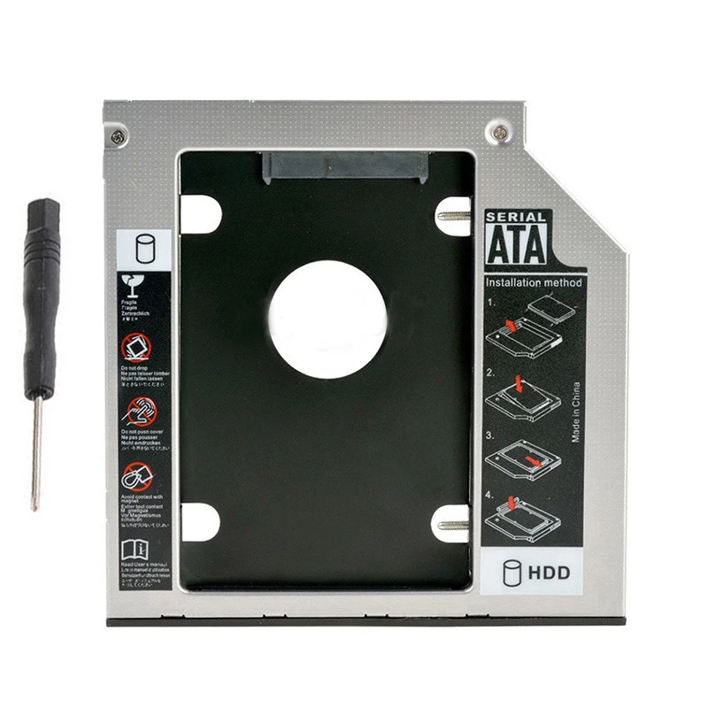 

Universal SATA 2nd hard drive SSD HDD Caddy bay adapter For HP DELL ASUS ACER TOSHIBA SAMSUNG LENOVO SONY MSI Fujitsu 12.7MM
