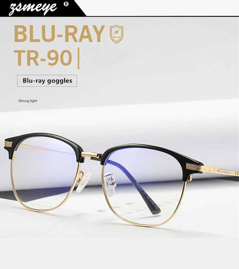

ZSMEYE Brand TR90 Anti Blue Light Goggles Reading Glasses Protection Eyewear Titanium Frame Computer Gaming Glasses Women &Men