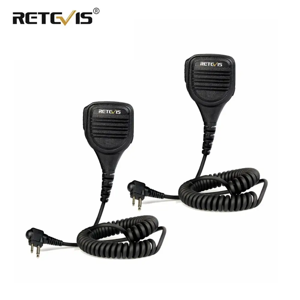 2 шт. черный Retevis 2Pin M Plug Динамик микрофон сбоку стандарт голосовой связи PTT для Motorola GP68/GP88/GP300/GP2000/CT150 радио аксессуары C9051A