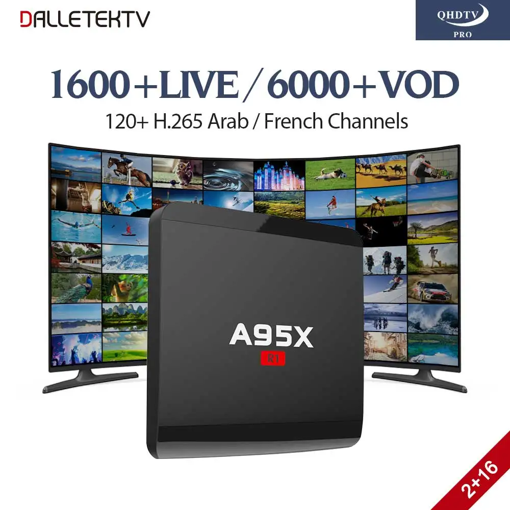 

H.265 IPTV French Arabic QHDTV PRO Subscription 12 Months A95X Smart Android 7.1 TV Box Europe Belgium French Arabic IPTV Box