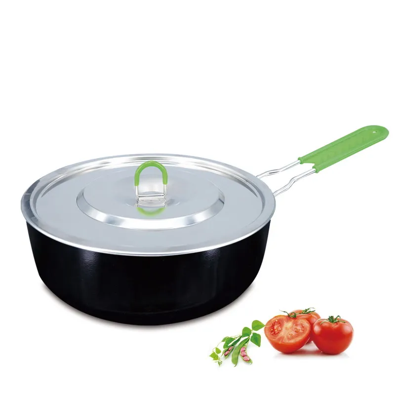 

26CM Outdoor Non-stick Folding Pot Portable Folding Travel Picnic Camping Boiling Pans Tableware P5