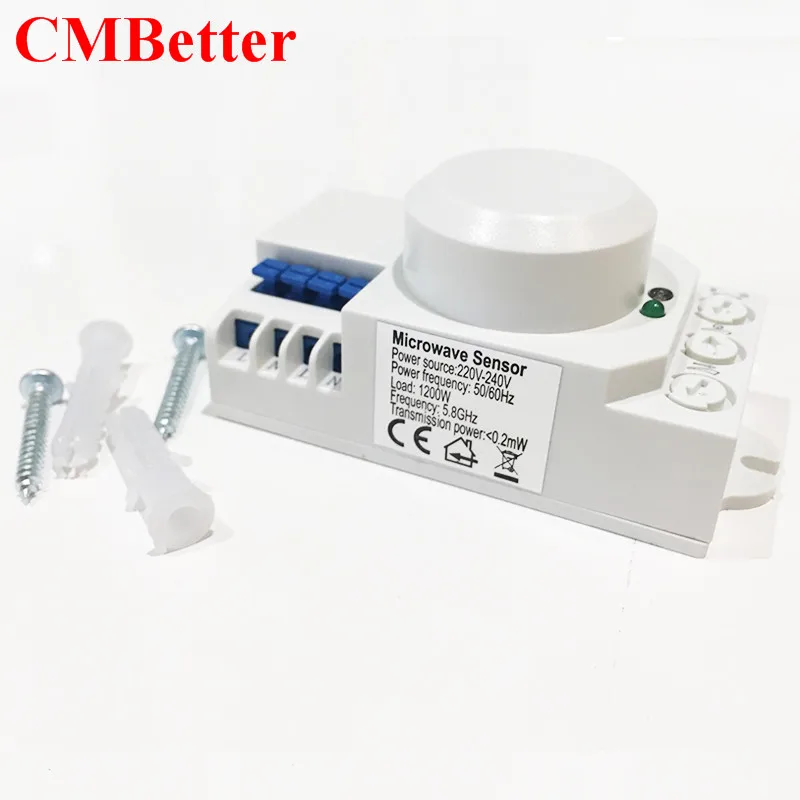 CMBetter New Electric High Frequency AC 220V-240V 5.8GHz Microwave Radar Sensor Body Motion HF Detector Light Switch Sensors (6)