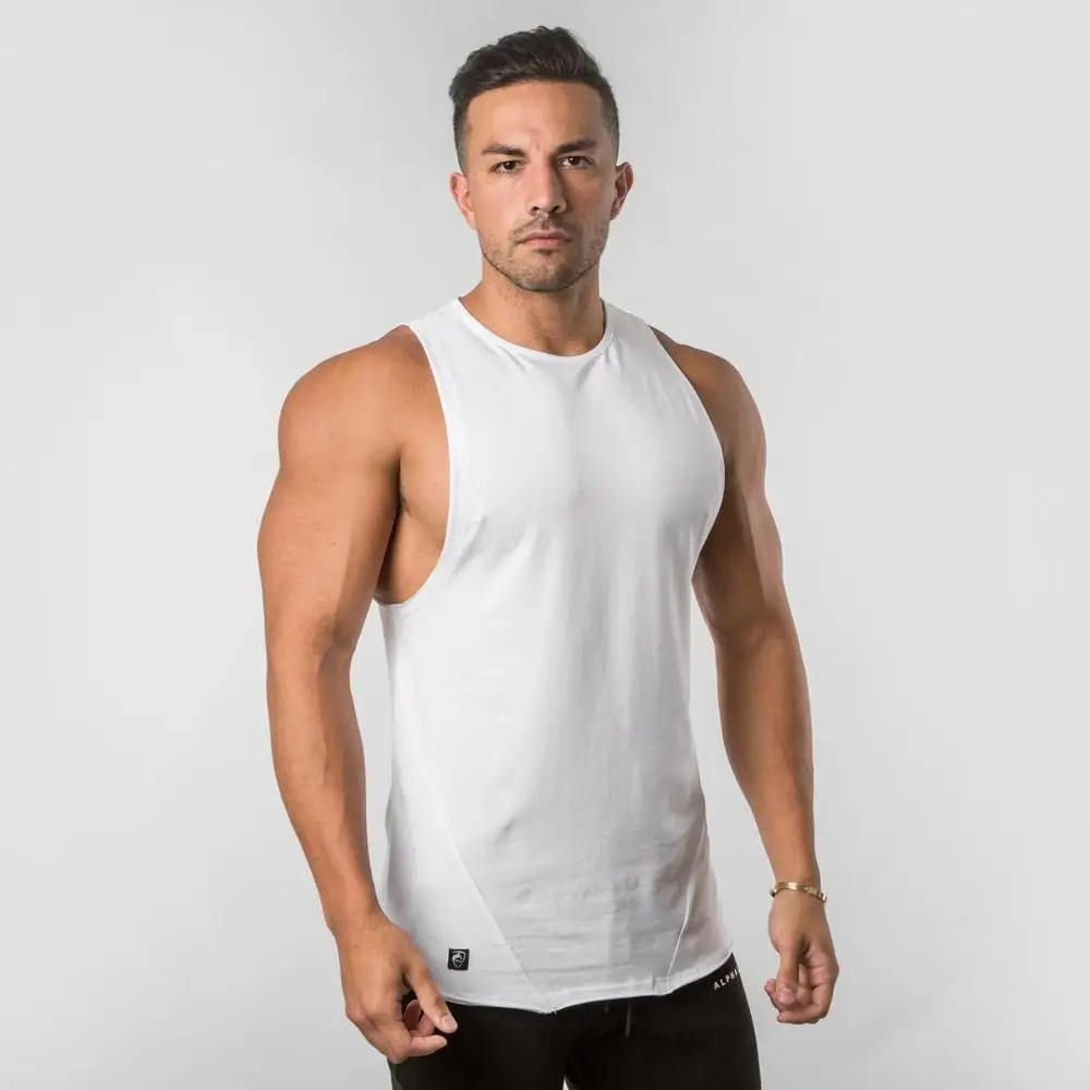 

2019 New ALPHALETE Gyms Men Bodybuilding Tank Top Muscle Stringer Athletic Fittness Shirt Clothes Men Cotton Summer